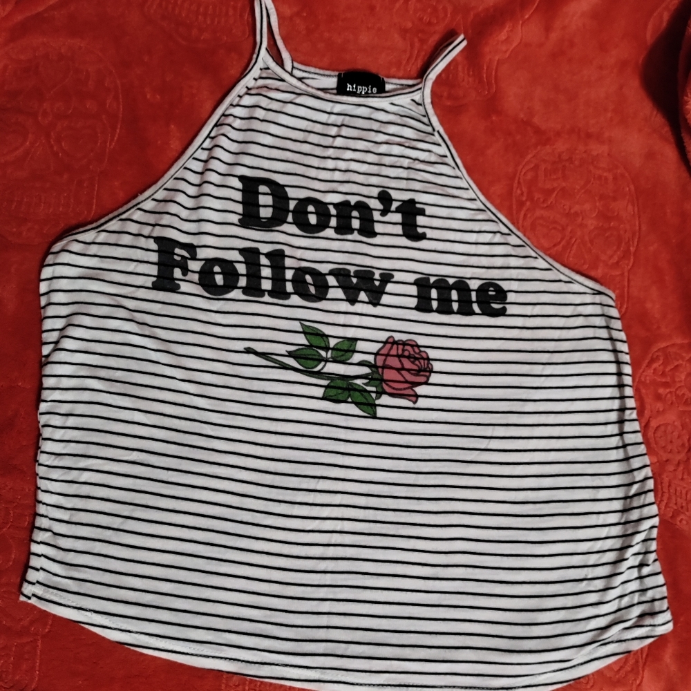 Hippie Chic striped crop top women's size Large